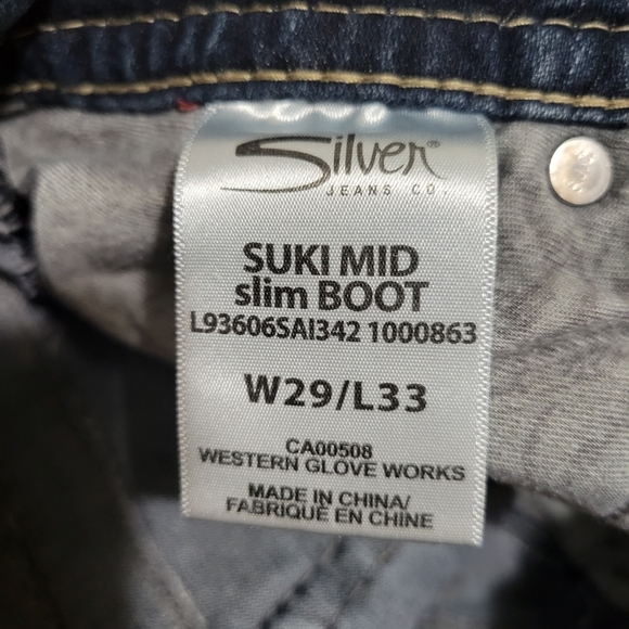 Silver Suki Mid SLIM Bootcut Denim Jeans Women's Size 29 - Picture 4 of 6